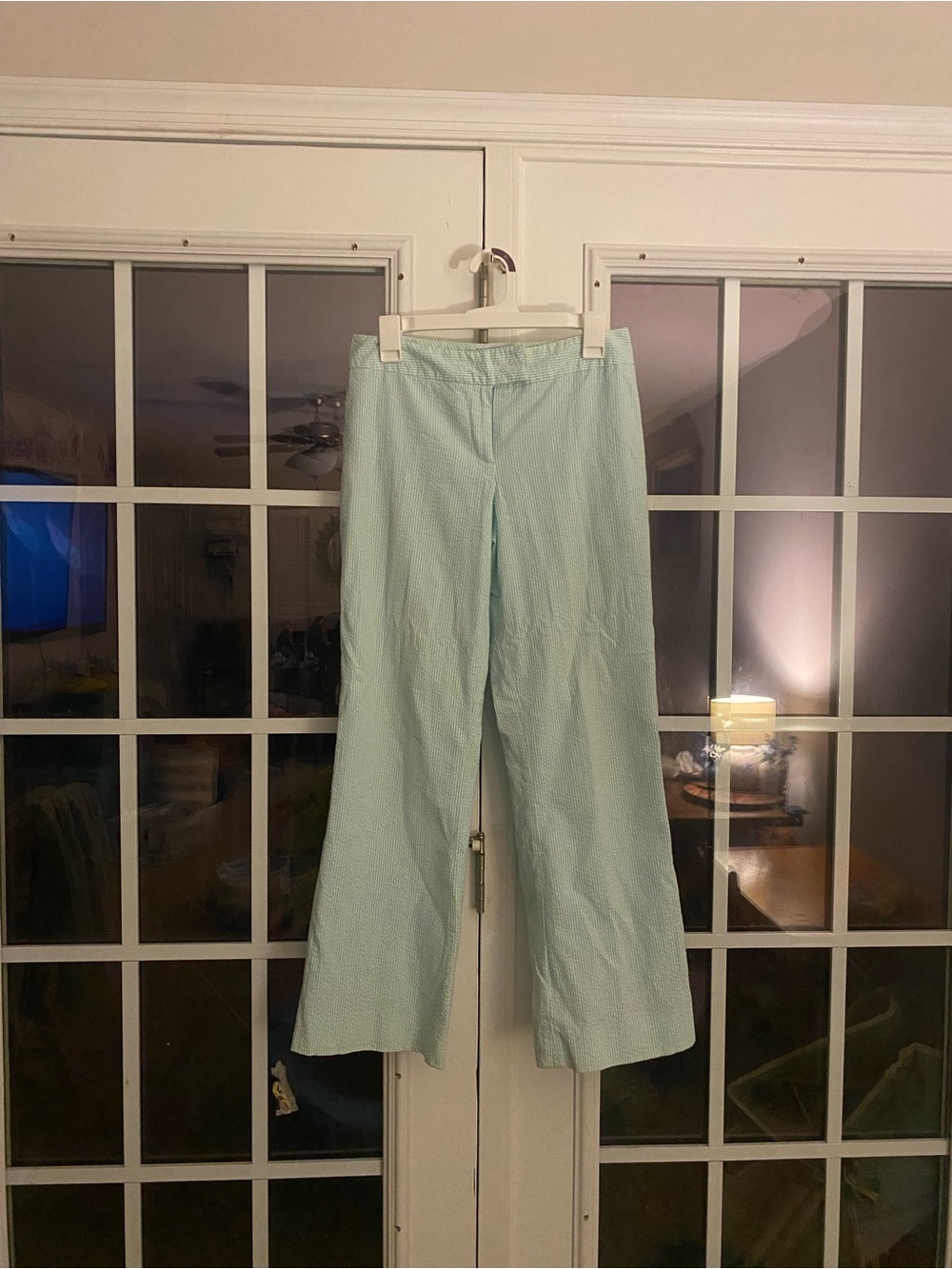 J Mclaughlin Light Blue Striped Wide-Leg Pants